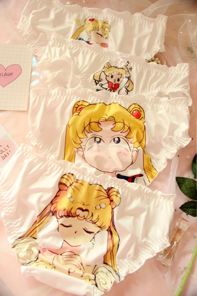 Kawaii женское нижнее белье трусики. Милые Мультяшные Сейлор Мун женские милые