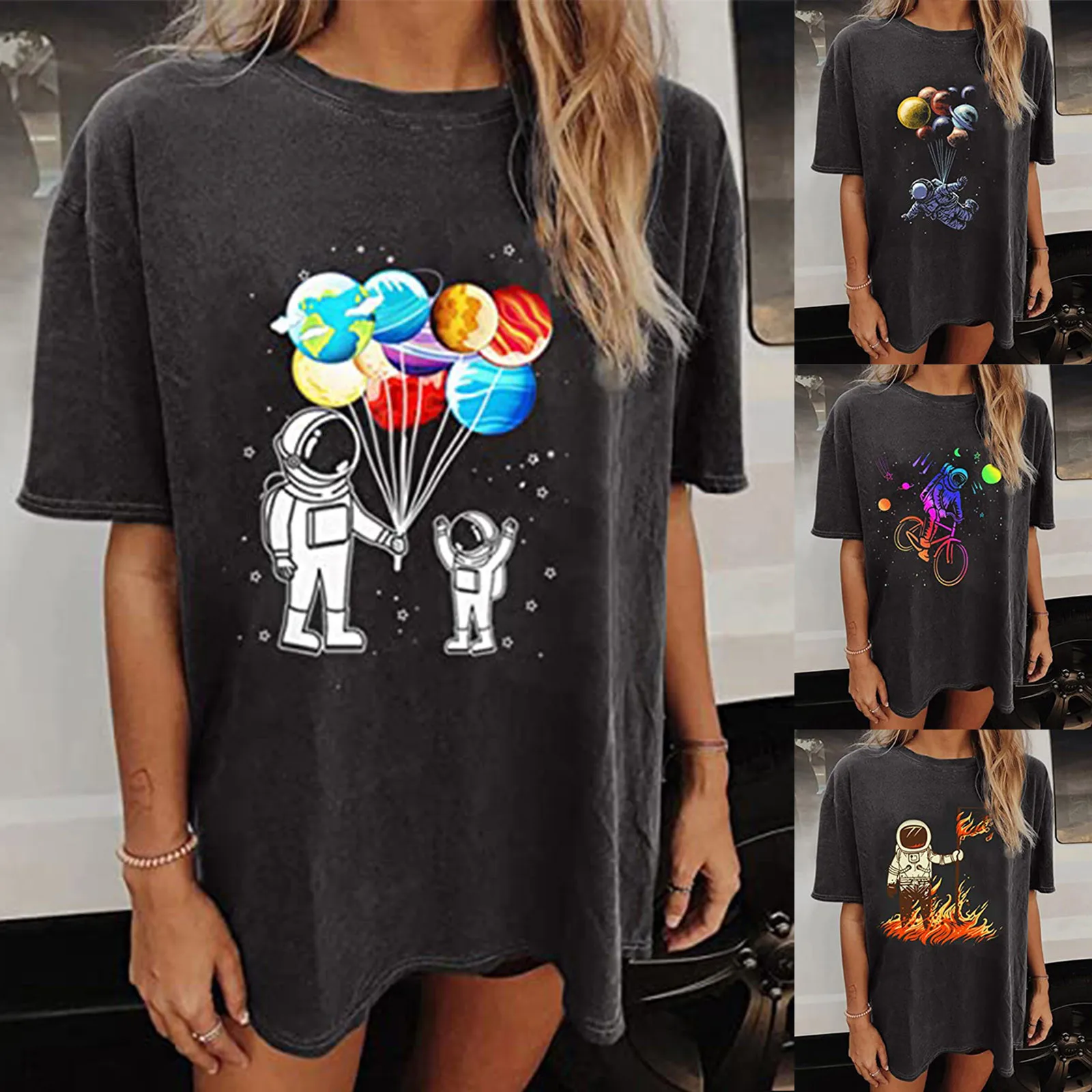 

60 # винтажная Женская Повседневная футболка, летняя Милая футболка с принтом и коротким рукавом, женские топы, Свободный пуловер с круглым в...