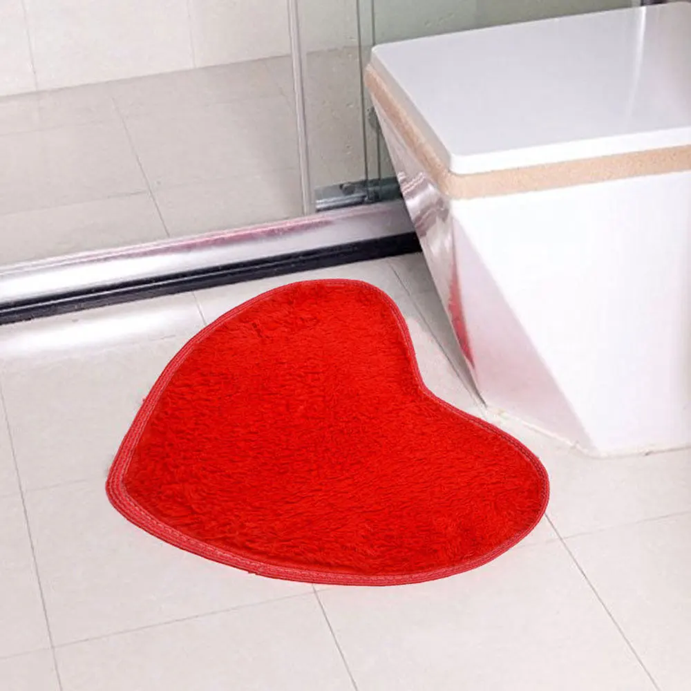 Напольный коврик 30*40*0 5 см товары для дома ковер 7 цветов полиэстер в форме сердца