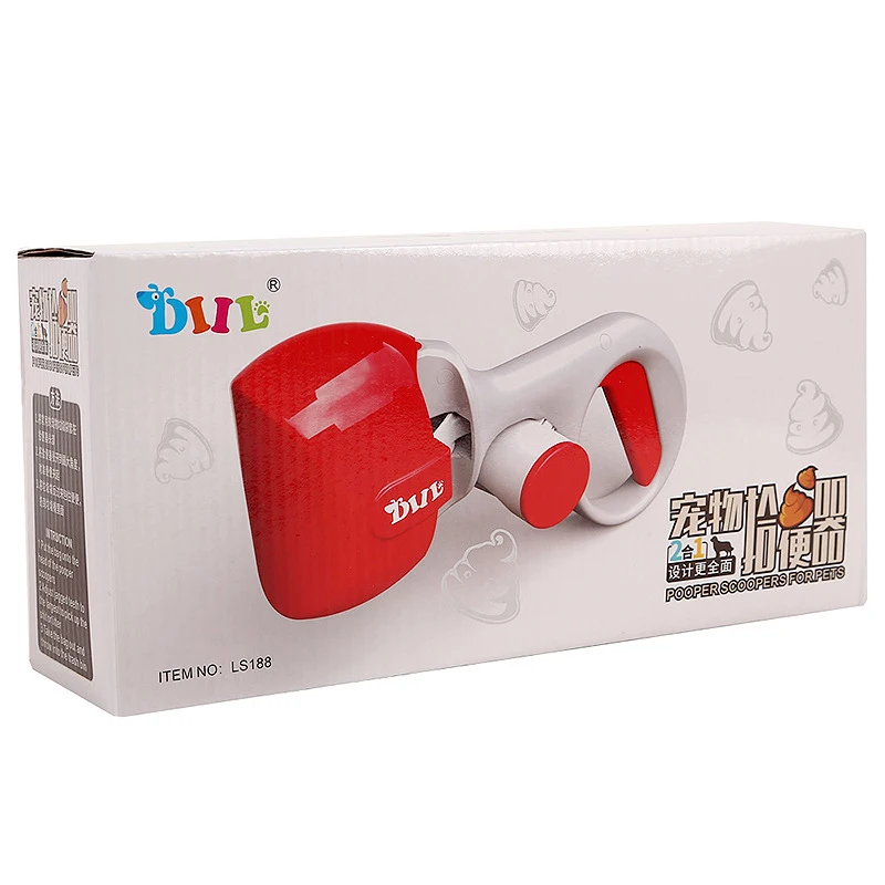 

Portable Pet Pooper Scooper 2 In 1 Pick Up Holder Outdoor Waste Cleaning Tools with 1 Roll Poop Bags dog cat Pooper Scooper Pet