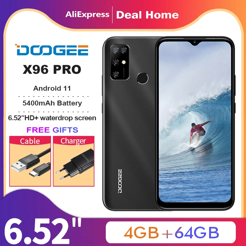 Глобальная версия DOOGEE X96 Pro мобильных телефонов 4 Гб Оперативная память 64