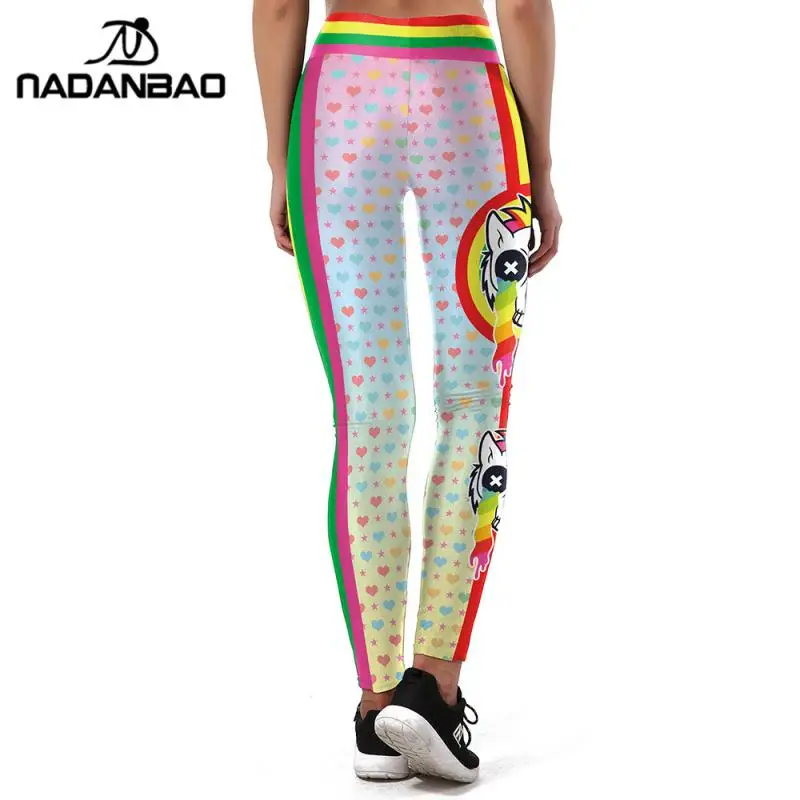 Женские эластичные леггинсы с высокой талией и принтом единорога | Женская