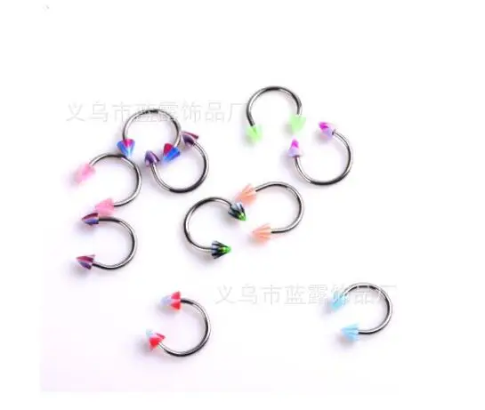 10PCS 8 шт./10 шт./лот из нержавеющей стали Нос Кольца в нос шарики циркулярные подковы штанги кольцо пирсинг ювелирные изделия - Окраска металла: 10PCS