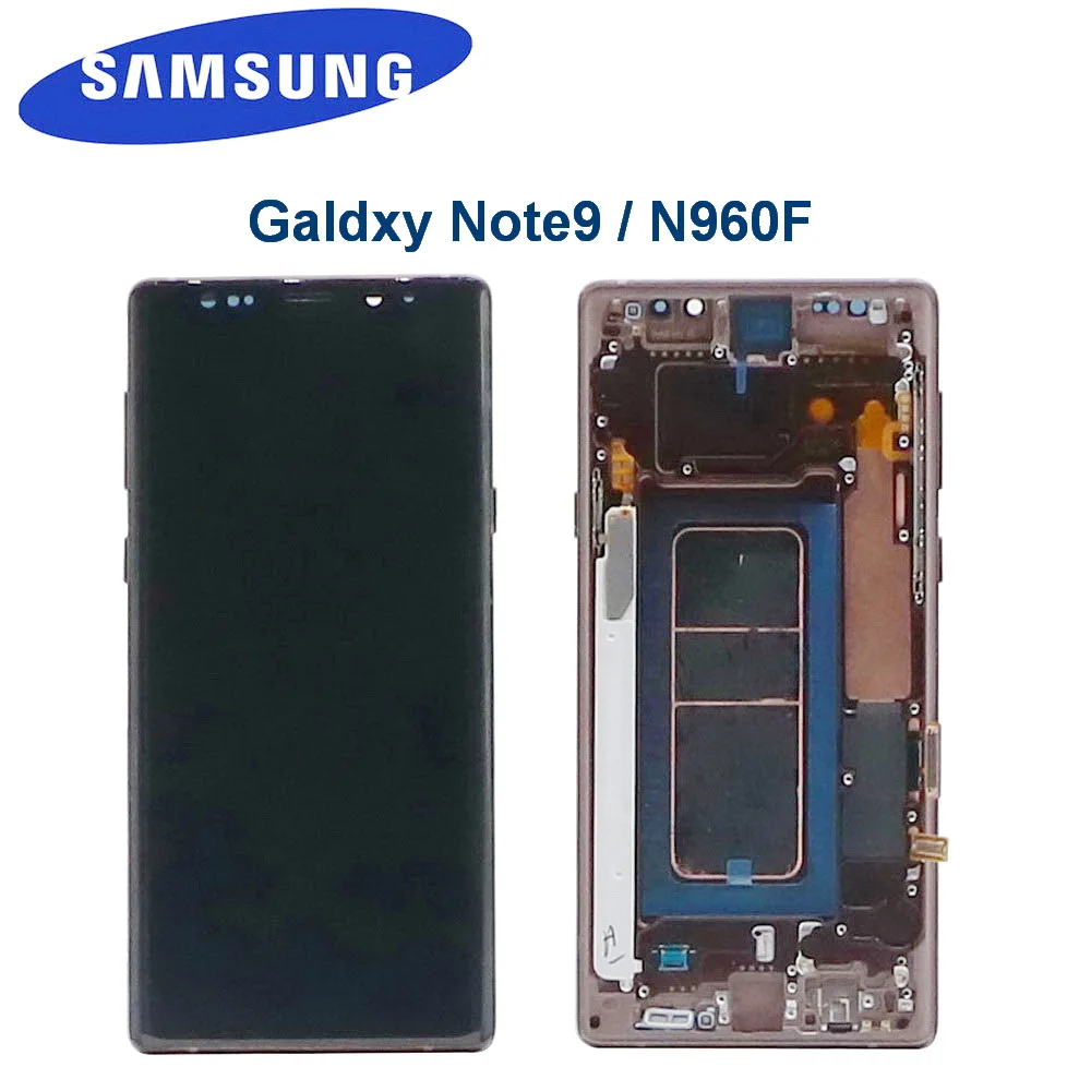 Оригинальный ЖК-дисплей Super AMOLED 6 4 дюйма с рамкой для SAMSUNG Galaxy Note 9 Note9 N960F N9600 N960N