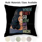 Наволочка для подушки с изображением Мишель Обамы из хлопка и льна