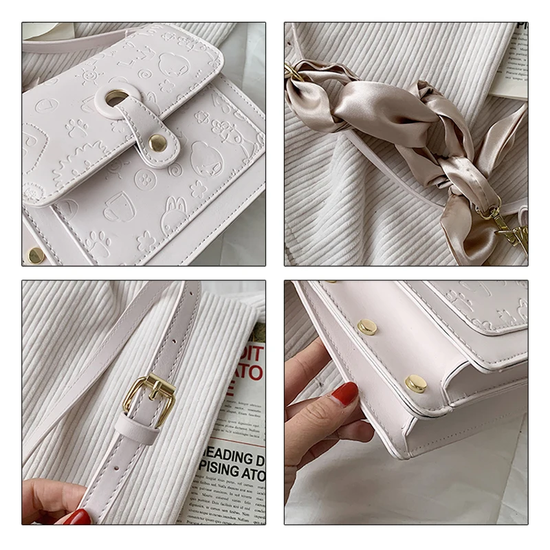 

Ladies Cute Cartoon Print Crossbody Bag Female Fashion Small Shoulder Bag for Women High Quality Leather Messenger Bags Designer