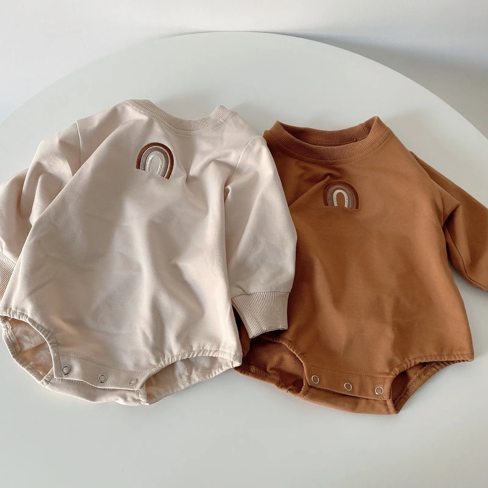 

2021 Autumn Newborn Baby Boys Girls Clothes Baby Rainbow Bodysuit Cotton Long Sleeve Baby Jumpsuit Cute Lovely Baby Clothing