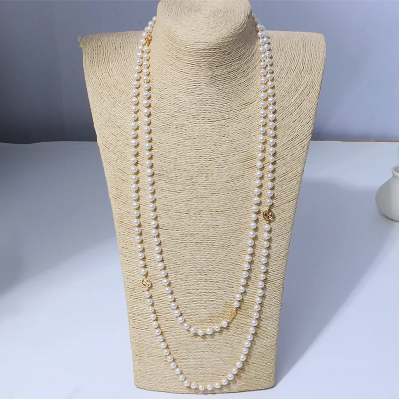 

Simple multi-circle long necklace 210326-43