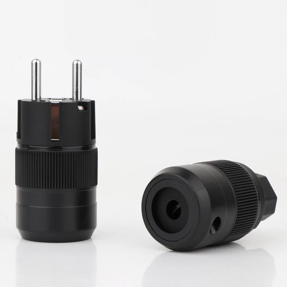 Пара High End родием EUR Schuko EU Мощность Plug & IEC разъем питания кабель Разъем|power plug|schuko