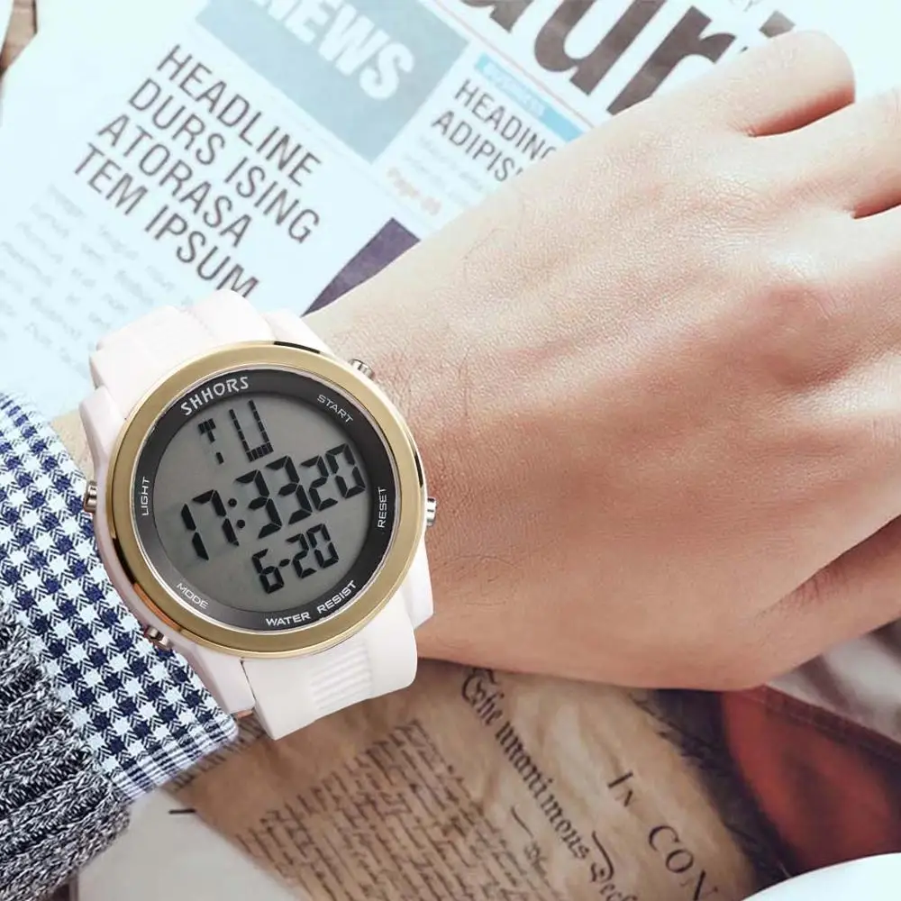 Топ Роскошные спортивные часы мужские водонепроницаемые светодиодный цифровые