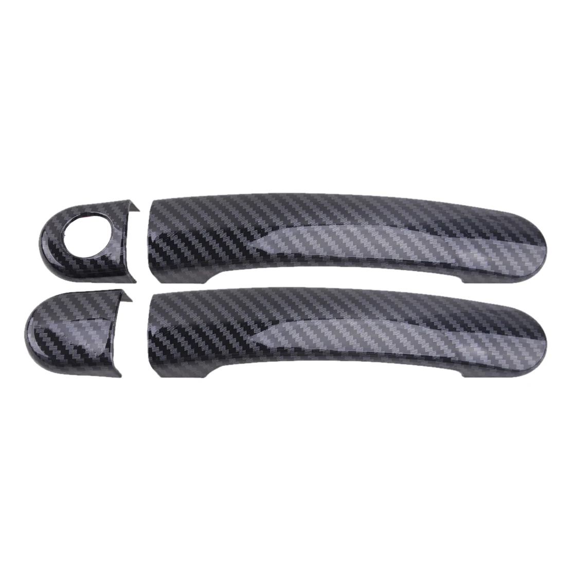 Крышка Дверной Ручки отделка из углеродного волокна Стиль Черный ABS Подходит для