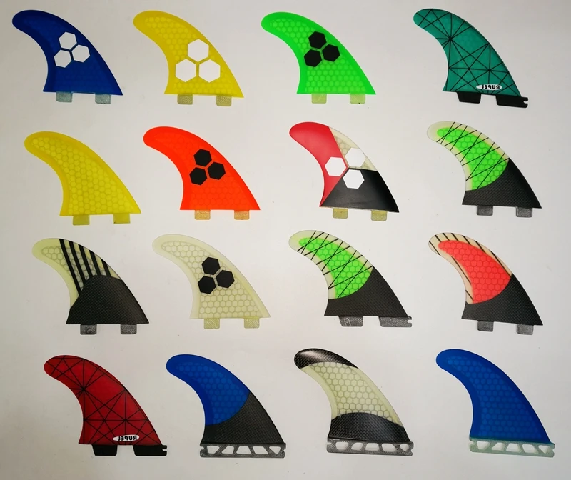 Красочные серфинга плавник с Сотами половина углерода части плавника дя будущее