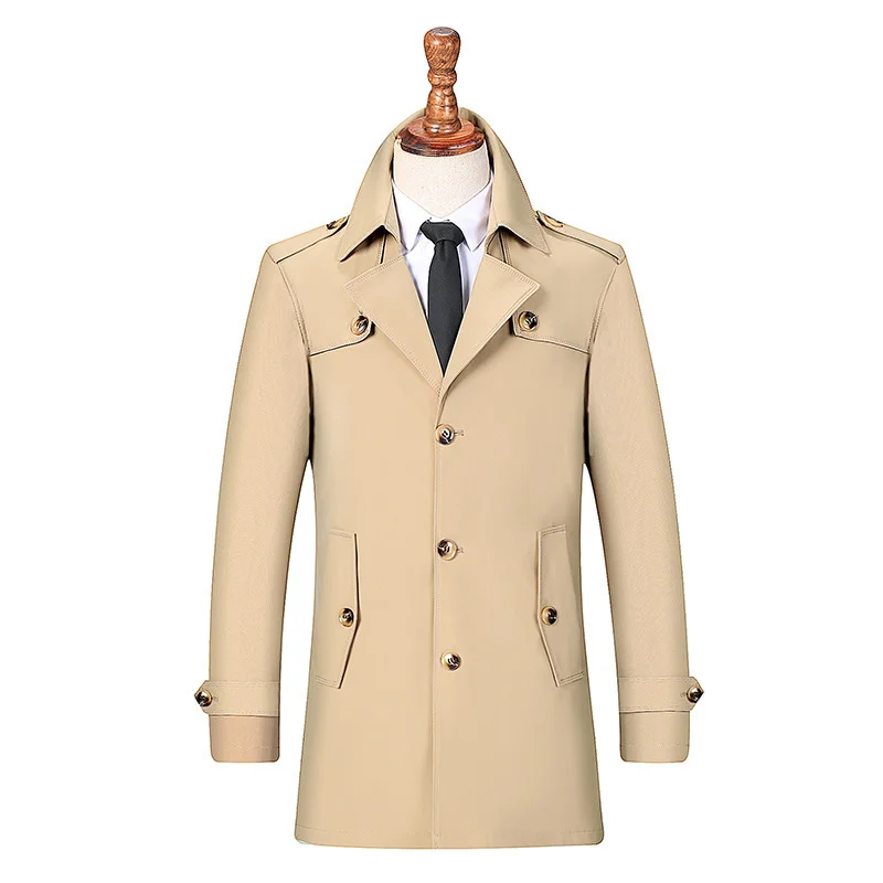 

2022 New Mens Business Jacket 2022 Fashion Spring Windbreaker Jackets Overcoat Male Casual Winter Trench Outwear Coat Plus Size