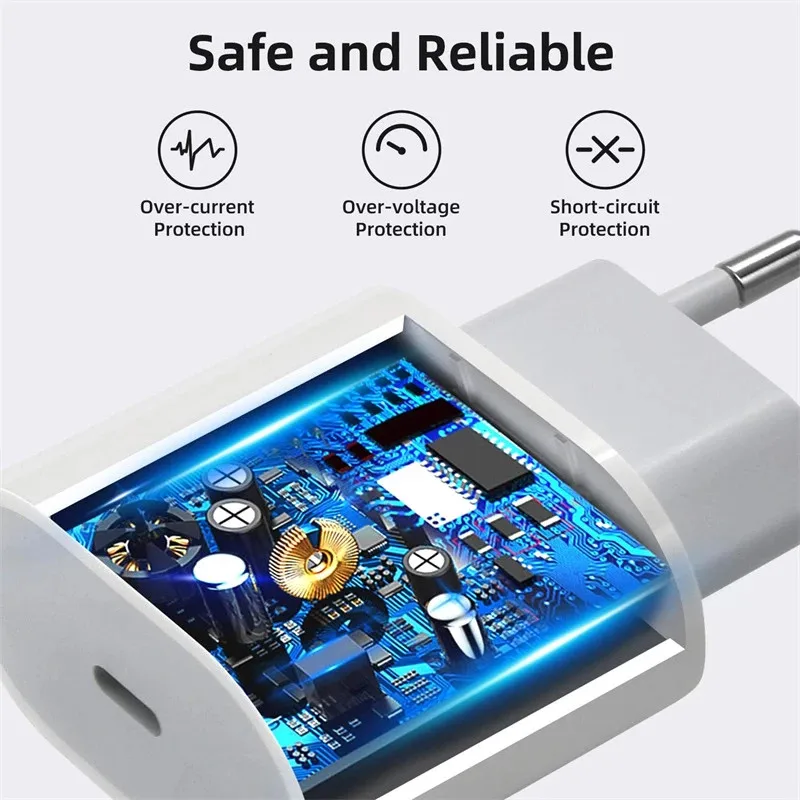 PD Charger 20W Usb Type C Pd Quick Charging EU For iPhone 13 12 11 Xs Pro Max X 12mini Samsung Realme 8 Huawei | Мобильные телефоны
