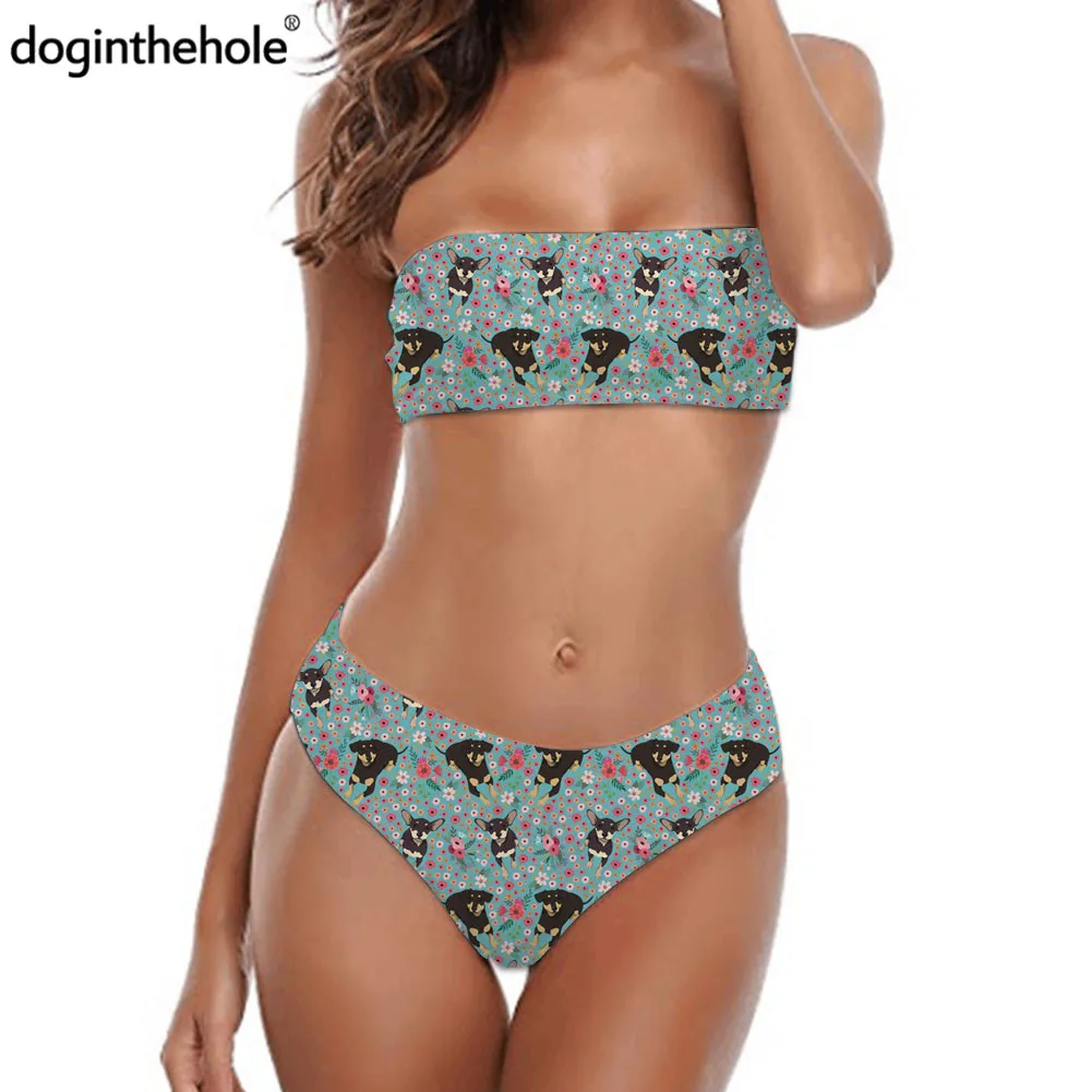 

Doginthehole Puppy цветочный узор женский сексуальный летний купальный костюм из 2 предметов модный пуш-ап бикини женский купальный костюм фирменны...