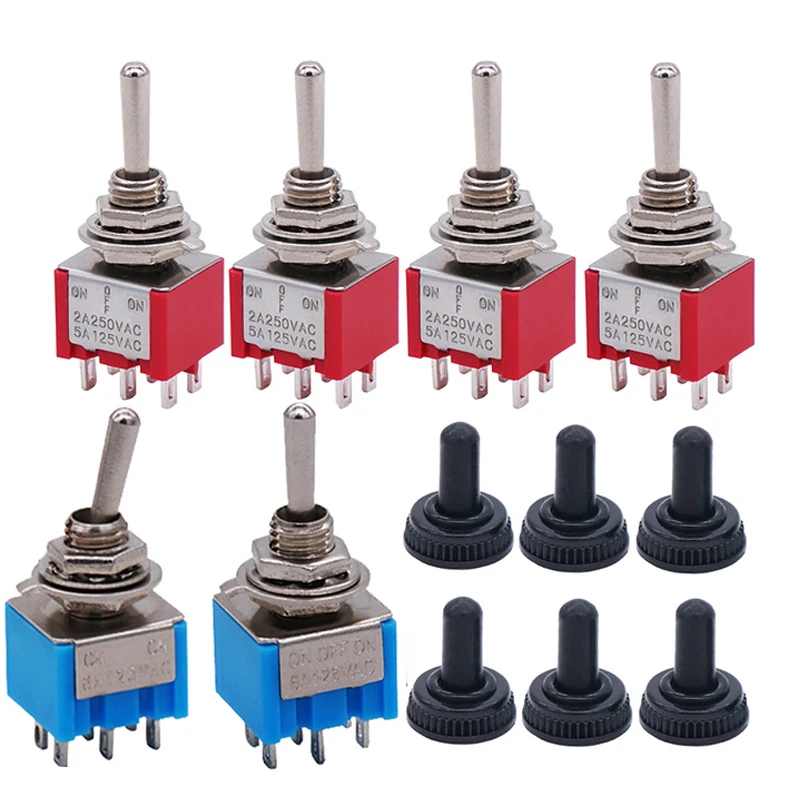 Переключатели вкл/выкл миниатюрный тумблер однополюсный двойной мини