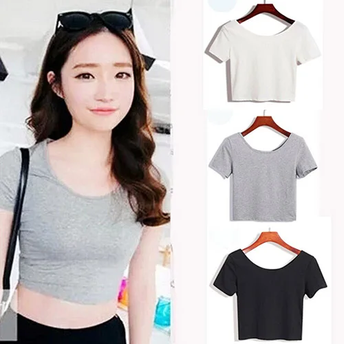 Women Solid color Strap Tops Female Short Sexy Camis Club Camisoles Black White Grey Ladies Tight Shirt | Женская одежда