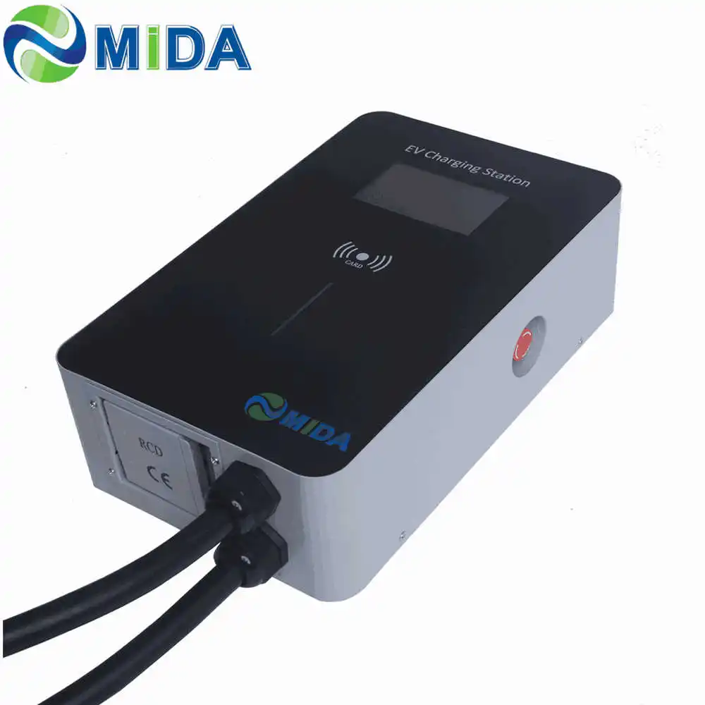 MIDA Wallbox 32Amp 7.2KW EV зарядная станция EVSE с 5M Type 2 зарядный кабель для электрического