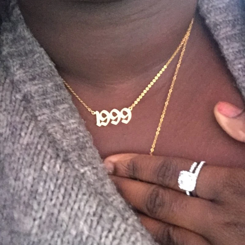 Ожерелье из нержавеющей стали с цифрами для женщин и мужчин модное Ювелирное
