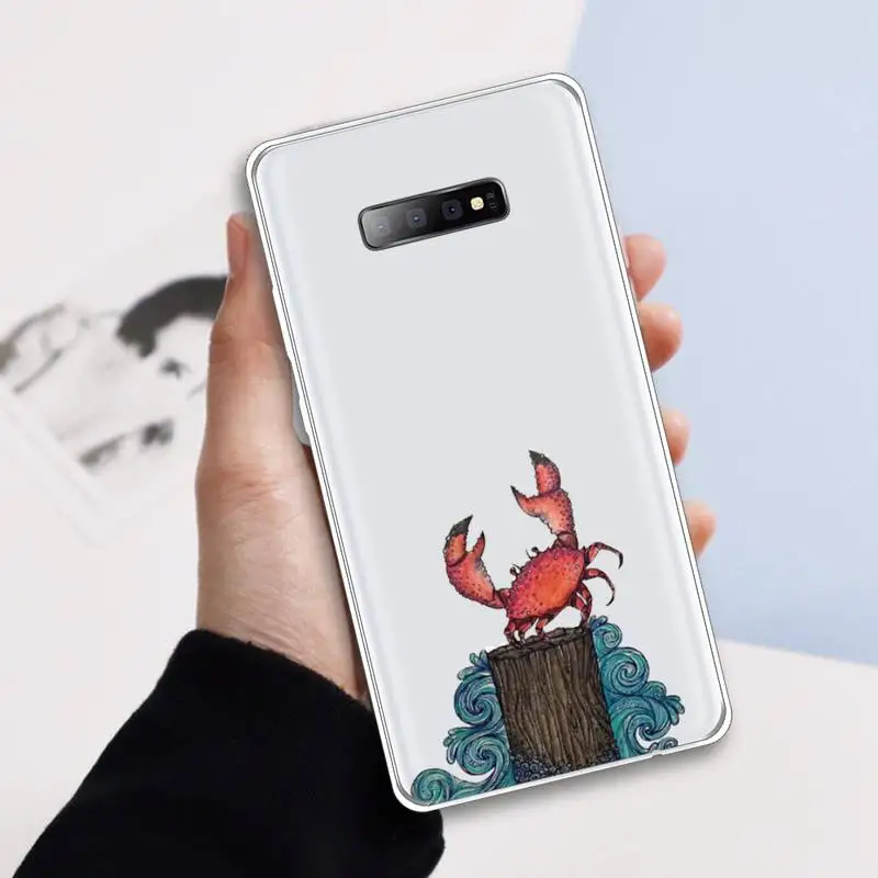 

Animal lobster crab Classic Phone Case Transparent for samsung A 21s 50 71 S 8 9 20 20fe note 10 20 ultra plus