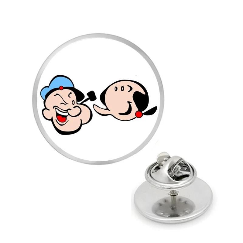 Модные броши Popeye моряк аниме мультфильм ювелирные изделия стекло кабошон