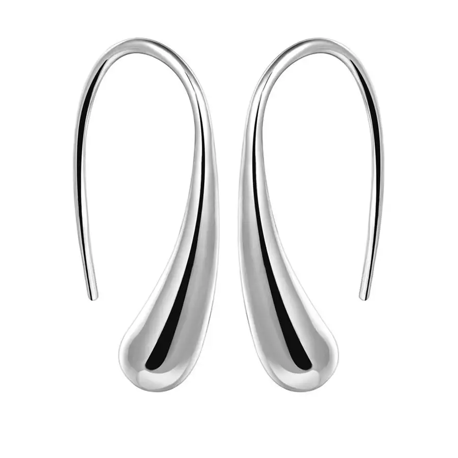 

1 Pair Silver Color Plated Brass Dangle Earrings 29x13mm