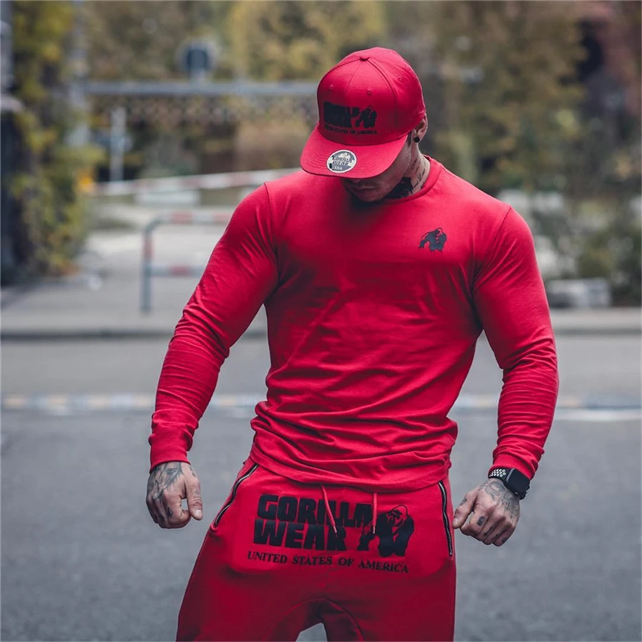 FRMARO 2019 Новая модная спортивная футболка мышечная Мужская с длинным рукавом для