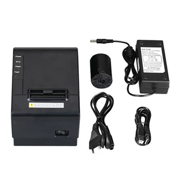 Маленький Pos принтер 200 мм/сек. 80 мм чековый термальный с Usb Lan Ethernet порт авто резак
