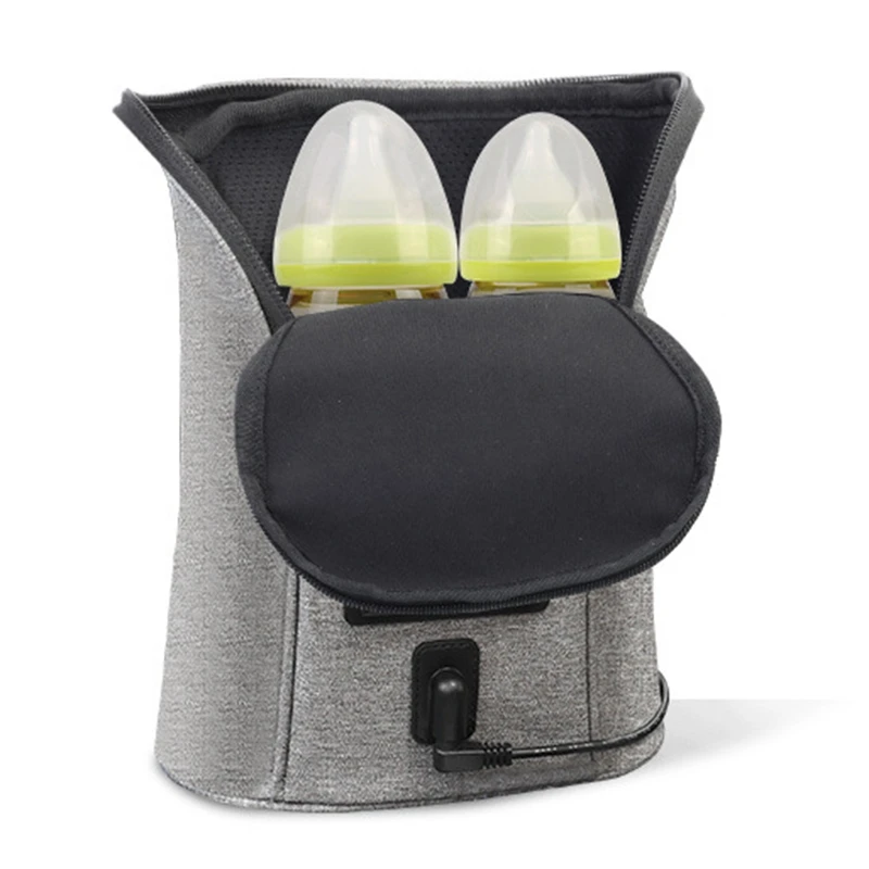New Car-Mounted Double Bottle Warm Milk Bag USB Water Warmer Travel Stroller Insulated Baby Nursing Heater | Мать и ребенок