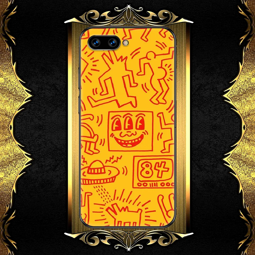 

Keiths Haring Art Style Graffiti Phone Case Cover Hull For HUAWEI Honor 6A 7A 8 8A 8S 8x 9 9x 9A 9C 10 10i 20 Lite Pro black