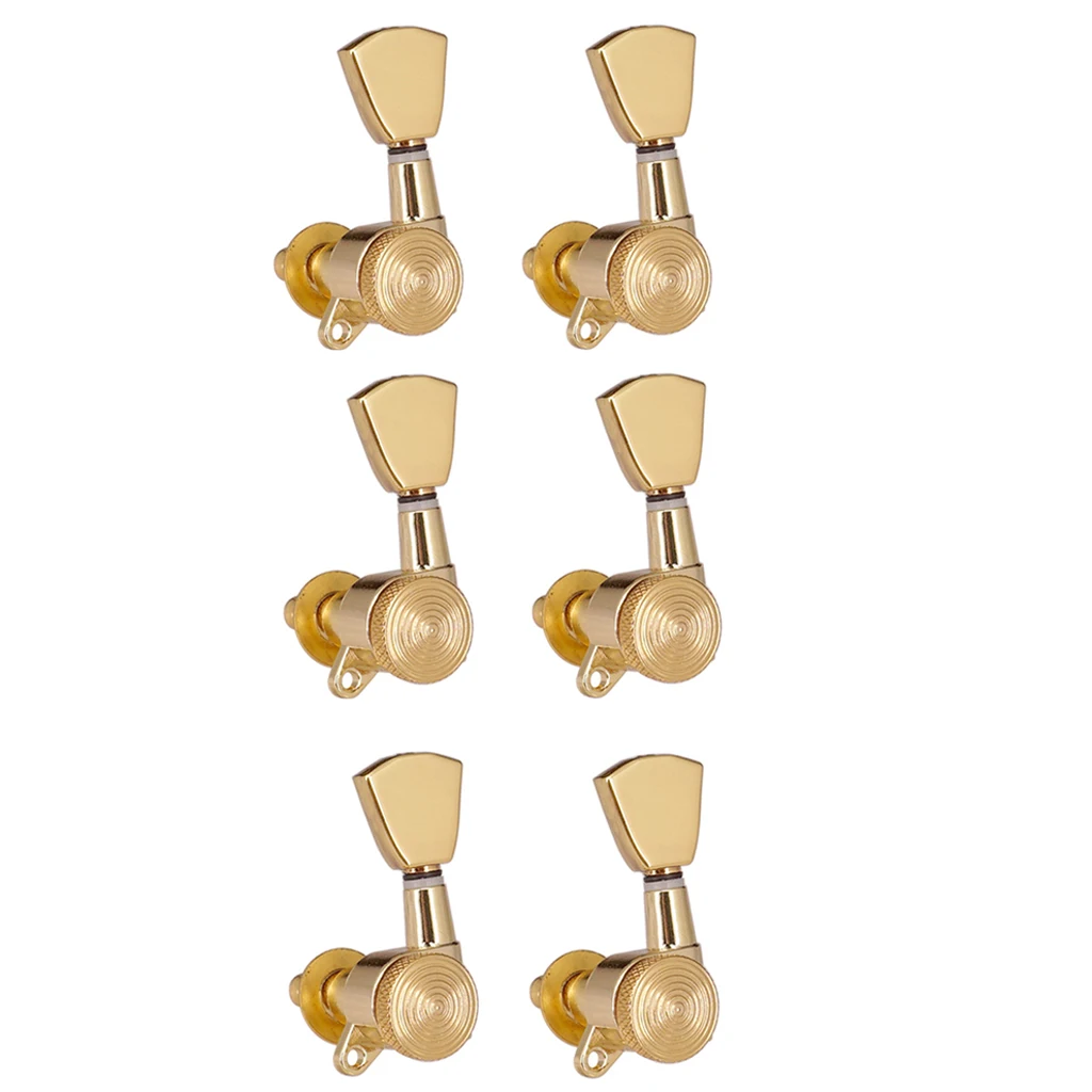 6 Pieces 6L Left Closed String Tuning Keys DIY for Acoustic Electric Guitar Parts Golden | Спорт и развлечения