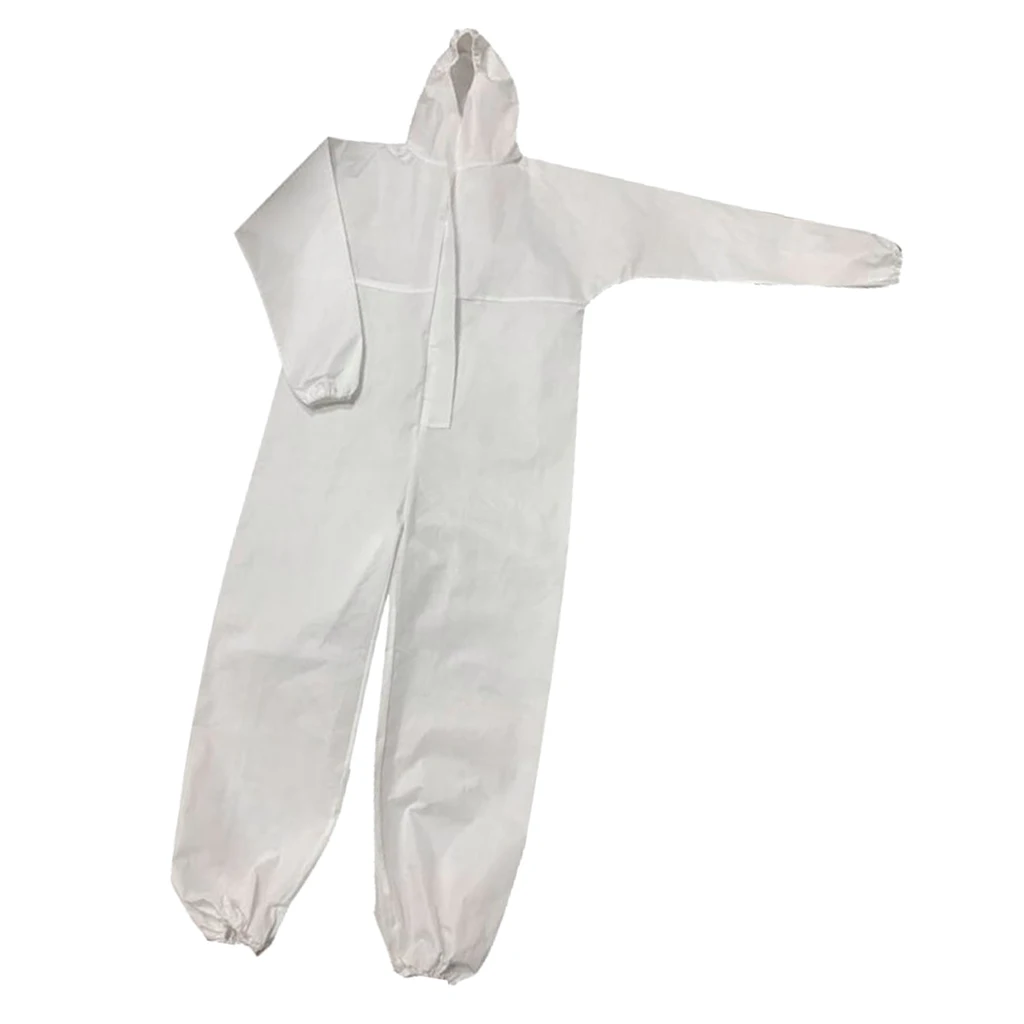 

Reusable Coverall Suit White Full Protection Clothing Suits Dust Proof New