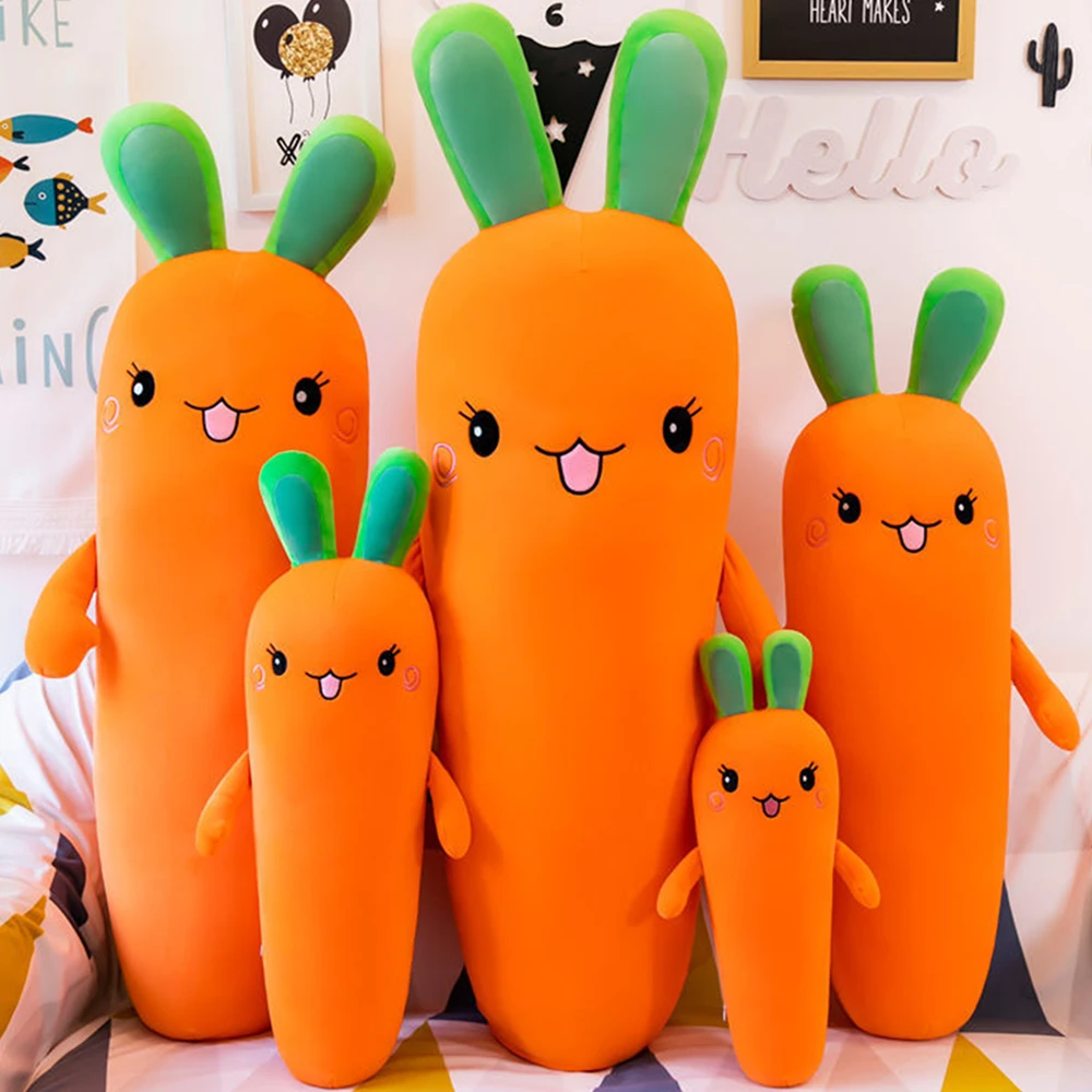 

1pc 50cm-110cm Cartoon Smile Carrot Plush Toy Cute Simulation Vegetable Carrot Pillow Dolls Stuffed Soft Toys for Children Gift