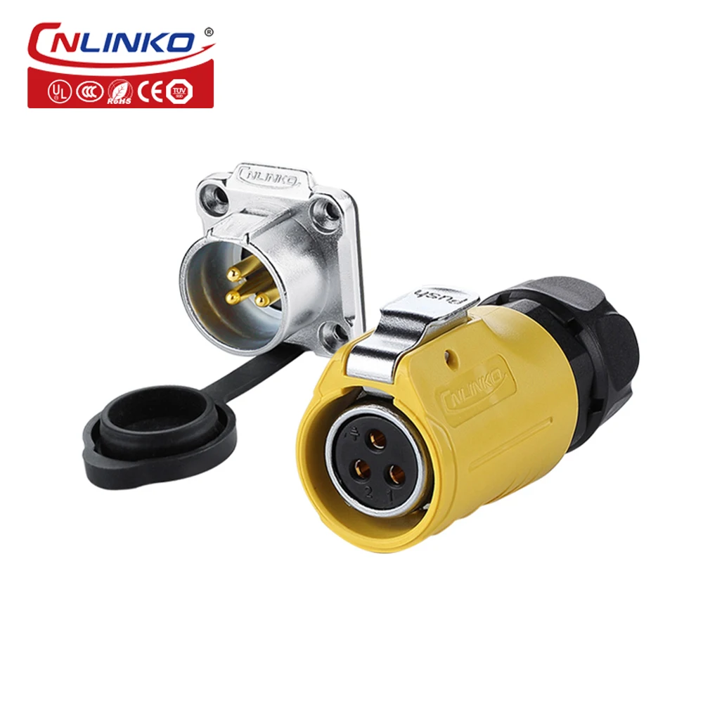 

CNLINKO M20 2 3 4 5 Pin Industrial IP67 Waterproof Quick Electrical Power Connector for Solar Energy Automation Panel Light