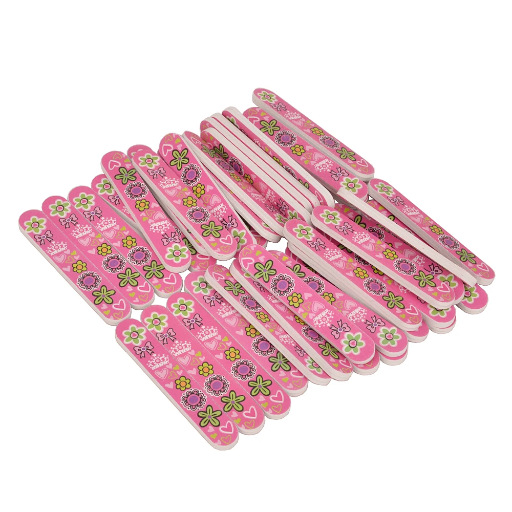 

20pcs Nail Files Sanding Mini Small Colorful Flower Pink Slim Buffer Manicure Polish Nail Art Sponge Tools 150 Grit