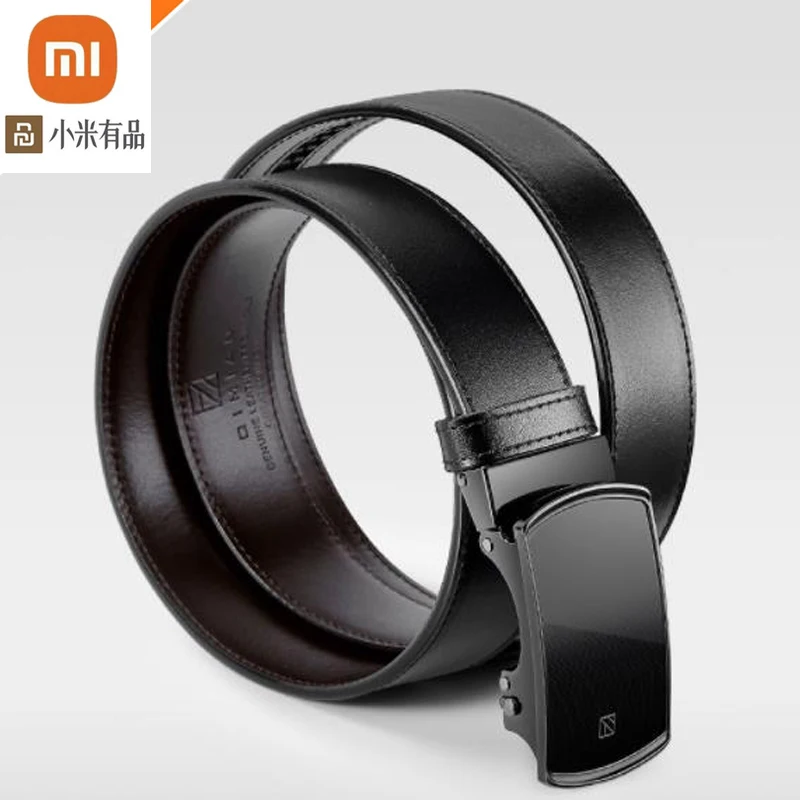 

Best quality xiaomi youpin Italian leather automatic buckle belt fashion 120cm long men's aluminum buckle best gift