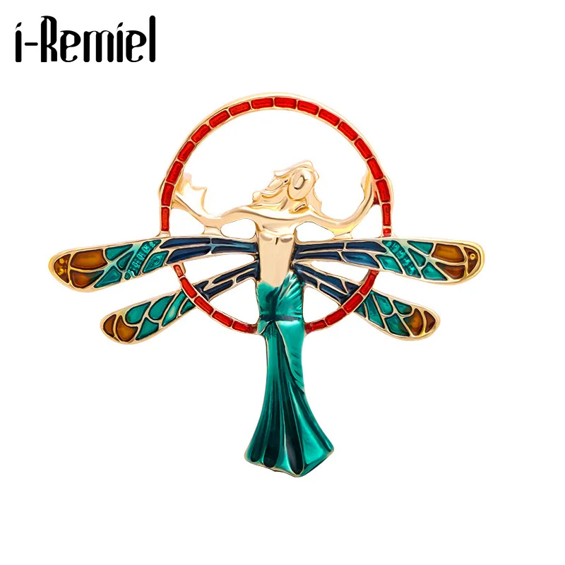

Fashion Retro Flower Fairy Badge Brooches Men Women Jewelry Enamel Pin Suit Collar Lapel Pins Casual Backpack Hat Accessories