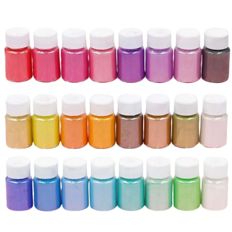 

24 Pcs/set Epoxy Filler Pearlescent Powder Glitter Slime DIY Crafts Making Crystal Resin Glue Nail Art Crystal Mud