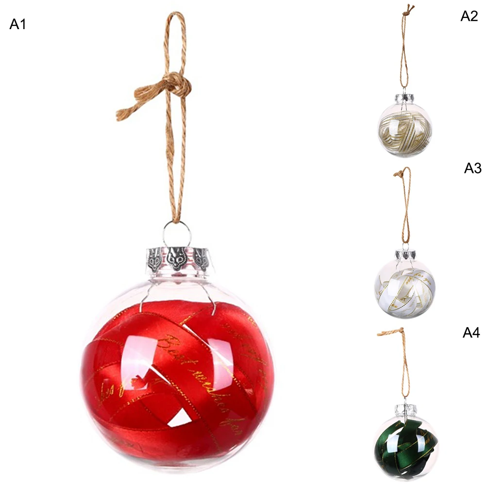 

New Year Plastic Clear Christmas Balls Decorations 8cm Hanging Ball Bauble Candy Ornament Xmas Tree Decor Merry Christmas Gifts