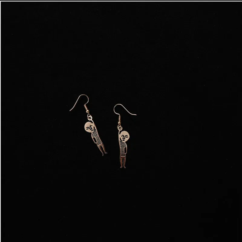 Серьги ручной работы в виде одиноких злодеев забавные уникальные пустотелые