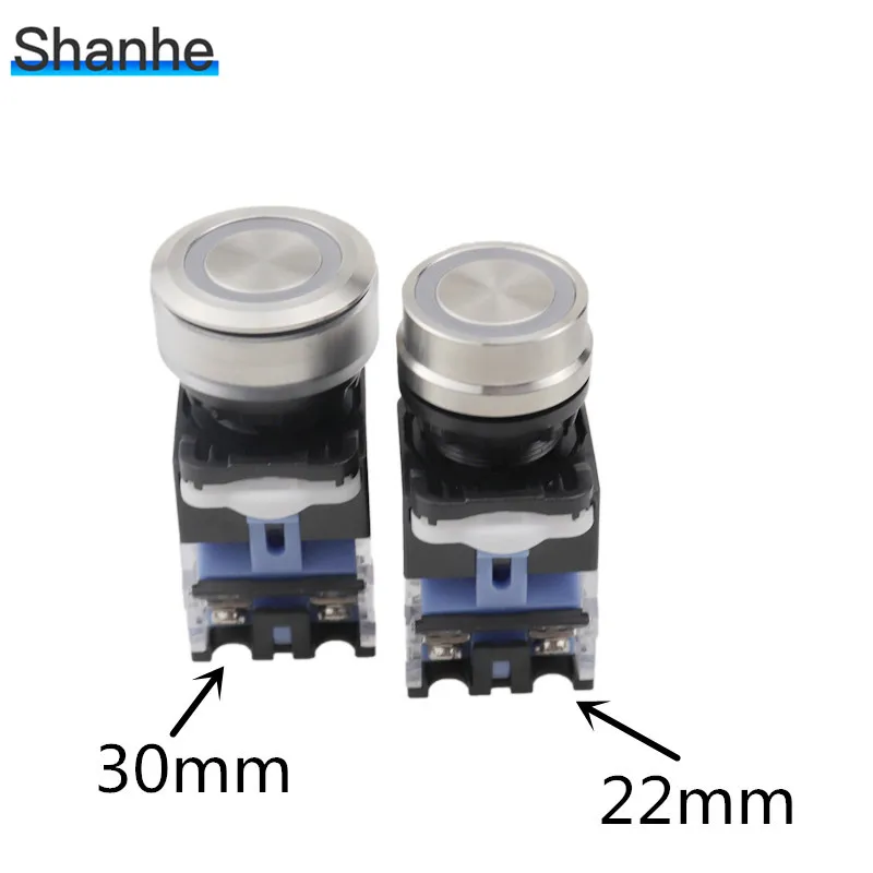 LA38 22mm 30mm Push Button switch 1NO 1NC Momentary Latching Stainless Steel Front | Обустройство дома