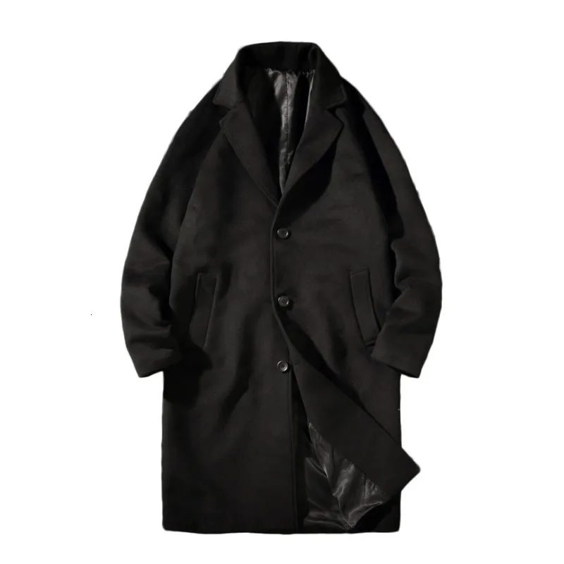 Новая зимняя мужская шерстяная куртка модная однотонная повседневная в