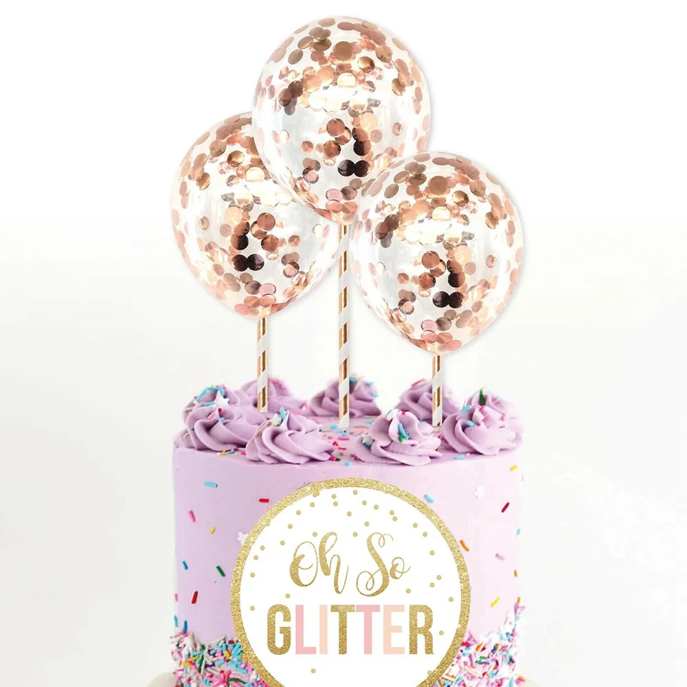 

5 inches Confetti Balloons Mini Cake Topper Party Decor For Wedding Decoration