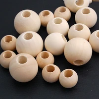 10 50mm diy natural ball round spacer wooden beads lead free wooden balls large hole wooden beads for diy jewelry making