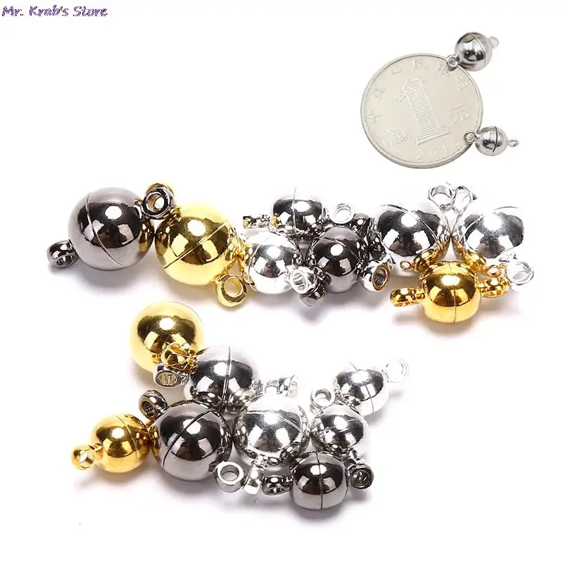 

10pcs Magnetic Lobster Clasps Buckle Hook Round Ball DIY Jewelry Making Findings