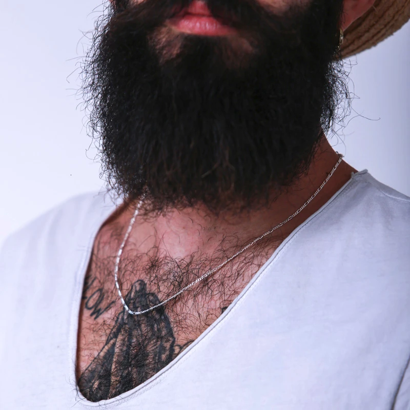 Цепочка Фигаро массивное ожерелье из нержавеющей стали для мужчин и женщин