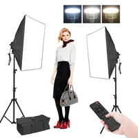 2pcs softbox lighting kit 50x70cm 85w thir color dimmable led photography studio light set for portraits fashion shoot youtube