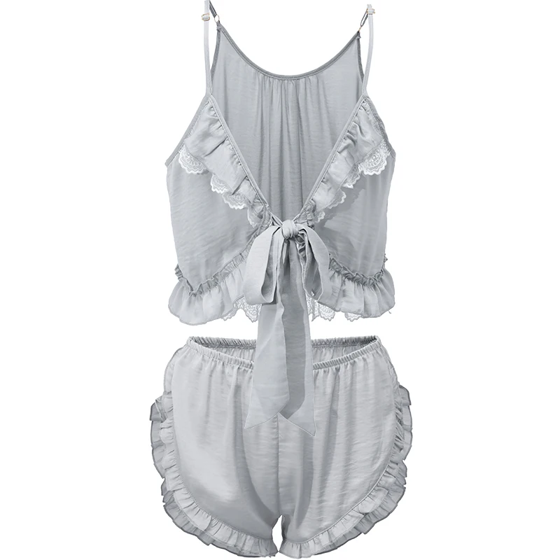 Женская кружевная Пижама на бретельках летний комплект из топа и шорт одежда для