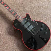 black color standard custom electric guitarblack pickguard3 pickups gitaar1 piece neck body musical instruments guitarra