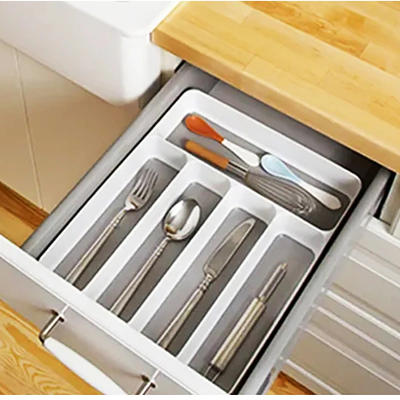 Пластиковые Кухонные столовые приборы подносы для ящиков кухонного ящика ящик